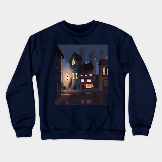 Street Night Crewneck Sweatshirt by NicholasKennedy